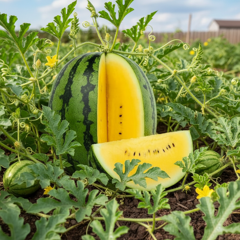 Semillas de sandía amarilla para plantar – Variedad tradicional, no modificada genéticamente, semillas ecológicas para el jardín