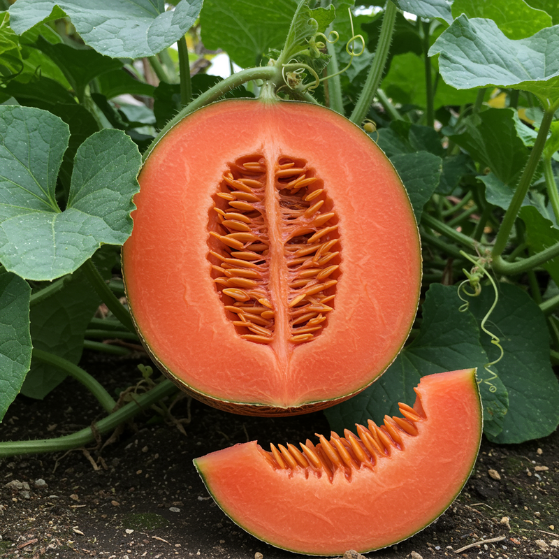 Semillas de melón cantalupo rojo – Variedad tradicional, germinación fiable, ideal para el jardín doméstico