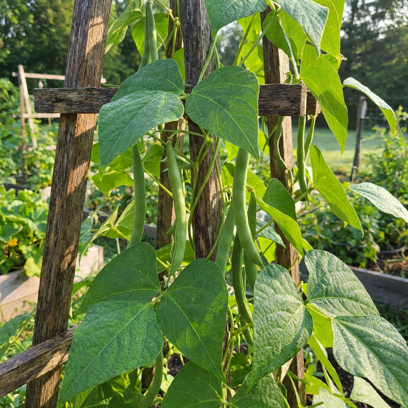 Semillas tradicionales de frijol trepador Missouri Wonder: judías verdes trepadoras para plantar, no transgénicas y de cultivo ecológico