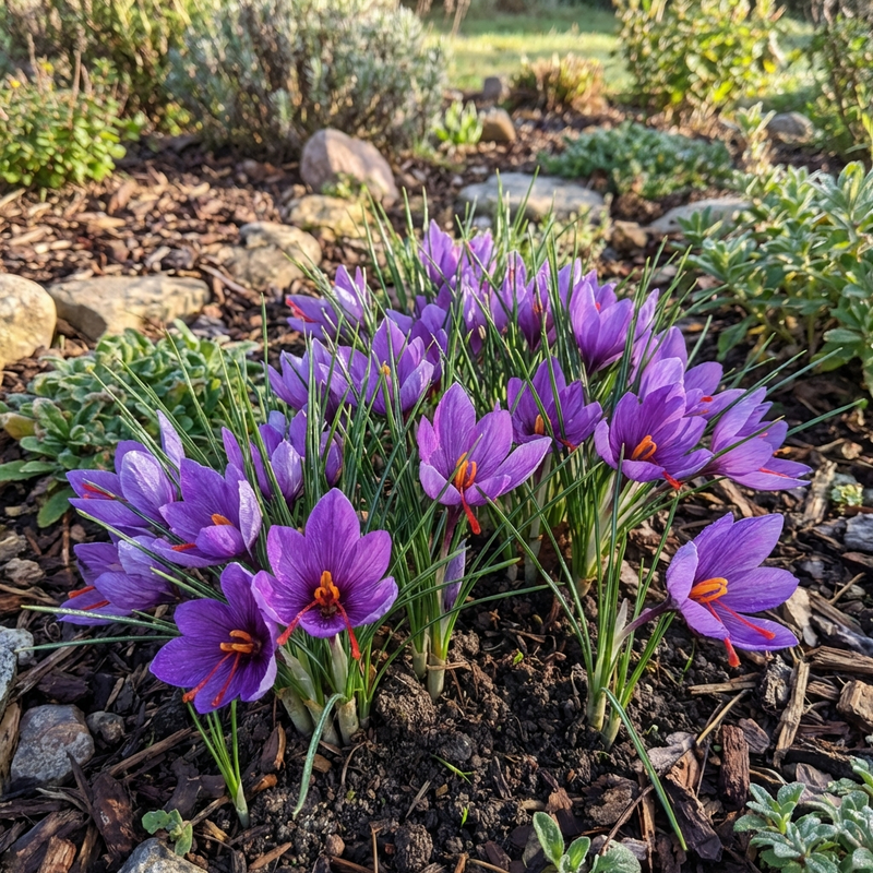 Variedad tradicional, sin ingeniería genética, semillas de flores de Crocus sativus para siembra – flores de jardín productoras de azafrán – germinación