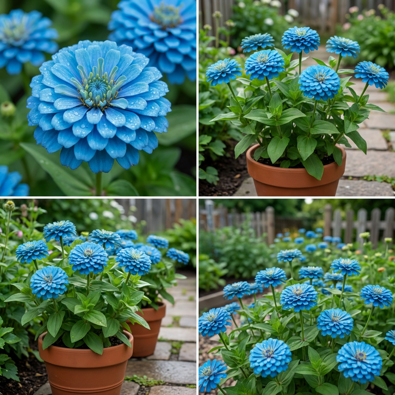 Semillas de zinnia celeste para cultivar en jardines domésticos y exhibiciones de temporada