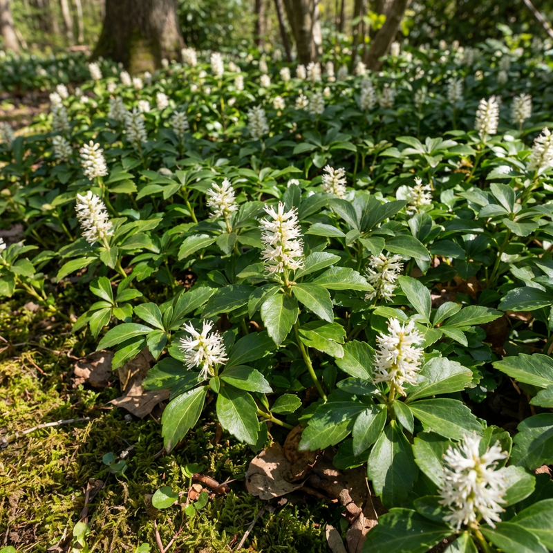 Pachisandra semillas de flores semisombra jardín cubresuelos siembra