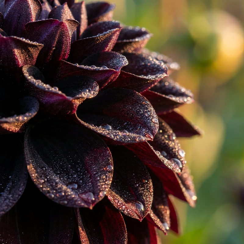 Semillas de dalias pompón negras – Flores ornamentales para cultivar en el jardín