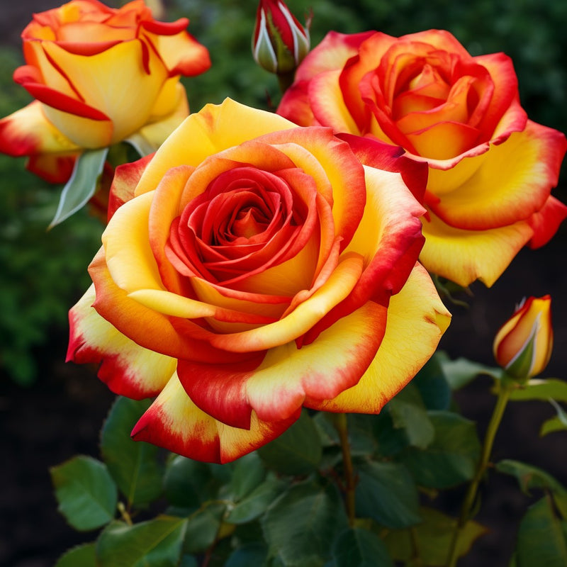 Gelb and rot rose samen for anpflanzung