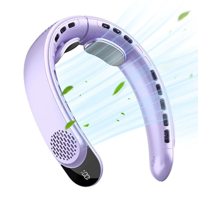 Ventilador de cuello USB, ventilador turbo portátil sin aspas con 3 velocidades, ventilador de cuello recargable para viajes, deporte y uso diario.