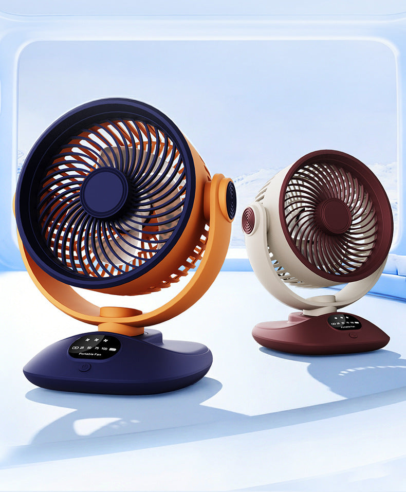 Ventilateur de bureau USB, ventilateur de table oscillant rechargeable avec 3 vitesses, ventilateur portable silencieux pour la maison, le bureau et la chambre à coucher