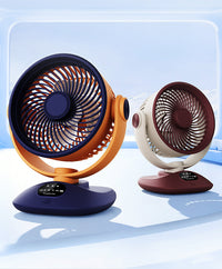 Ventilateur de bureau USB, ventilateur de table oscillant rechargeable avec 3 vitesses, ventilateur portable silencieux pour la maison, le bureau et la chambre à coucher
