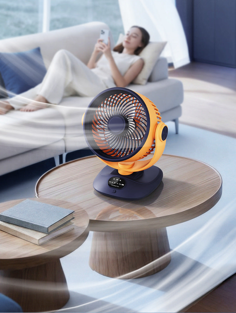Ventilateur de bureau USB, ventilateur de table oscillant rechargeable avec 3 vitesses, ventilateur portable silencieux pour la maison, le bureau et la chambre à coucher