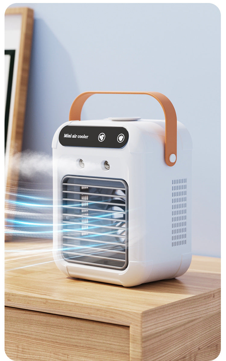 Mobiler Mini Luftkühler mit Kühlnebel, Luftbefeuchter und Ventilator, USB Air Cooler für Zuhause, Büro & Schlafzimmer