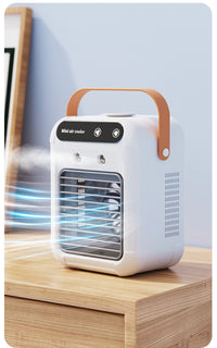 Mobiler Mini Luftkühler mit Kühlnebel, Luftbefeuchter und Ventilator, USB Air Cooler für Zuhause, Büro & Schlafzimmer