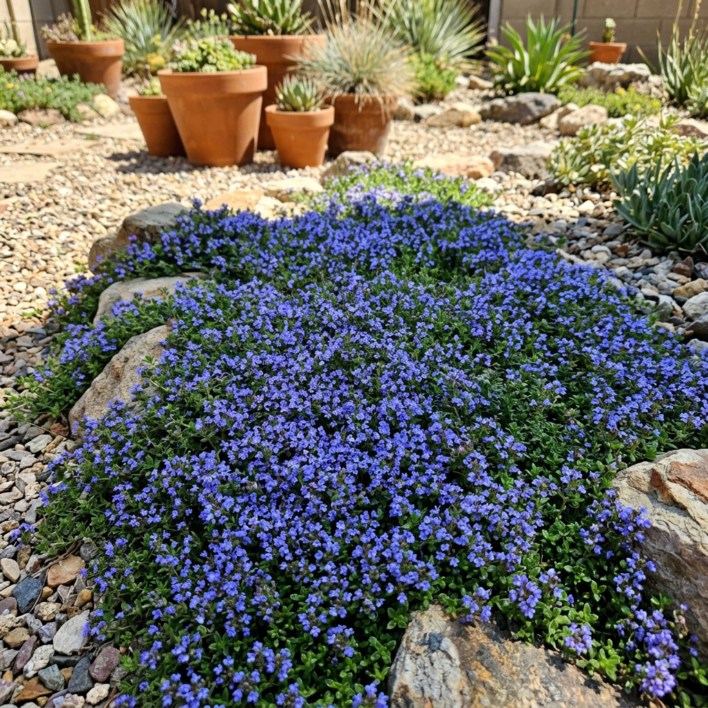 Bio Blauer Kriechthymian Samen – Alte, gentechnikfreie Blumensamen für Bodendecker