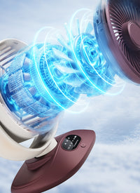 Ventilateur de bureau USB, ventilateur de table oscillant rechargeable avec 3 vitesses, ventilateur portable silencieux pour la maison, le bureau et la chambre à coucher