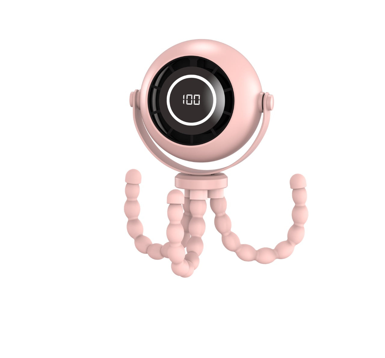 USB Octopus Kinderwagenventilator, Tragbarer Mini Ventilator mit LED-Licht, 5 Geschwindigkeitsstufen und Flexiblem Stativ für Kinderwagen, Schreibtisch & Reisen