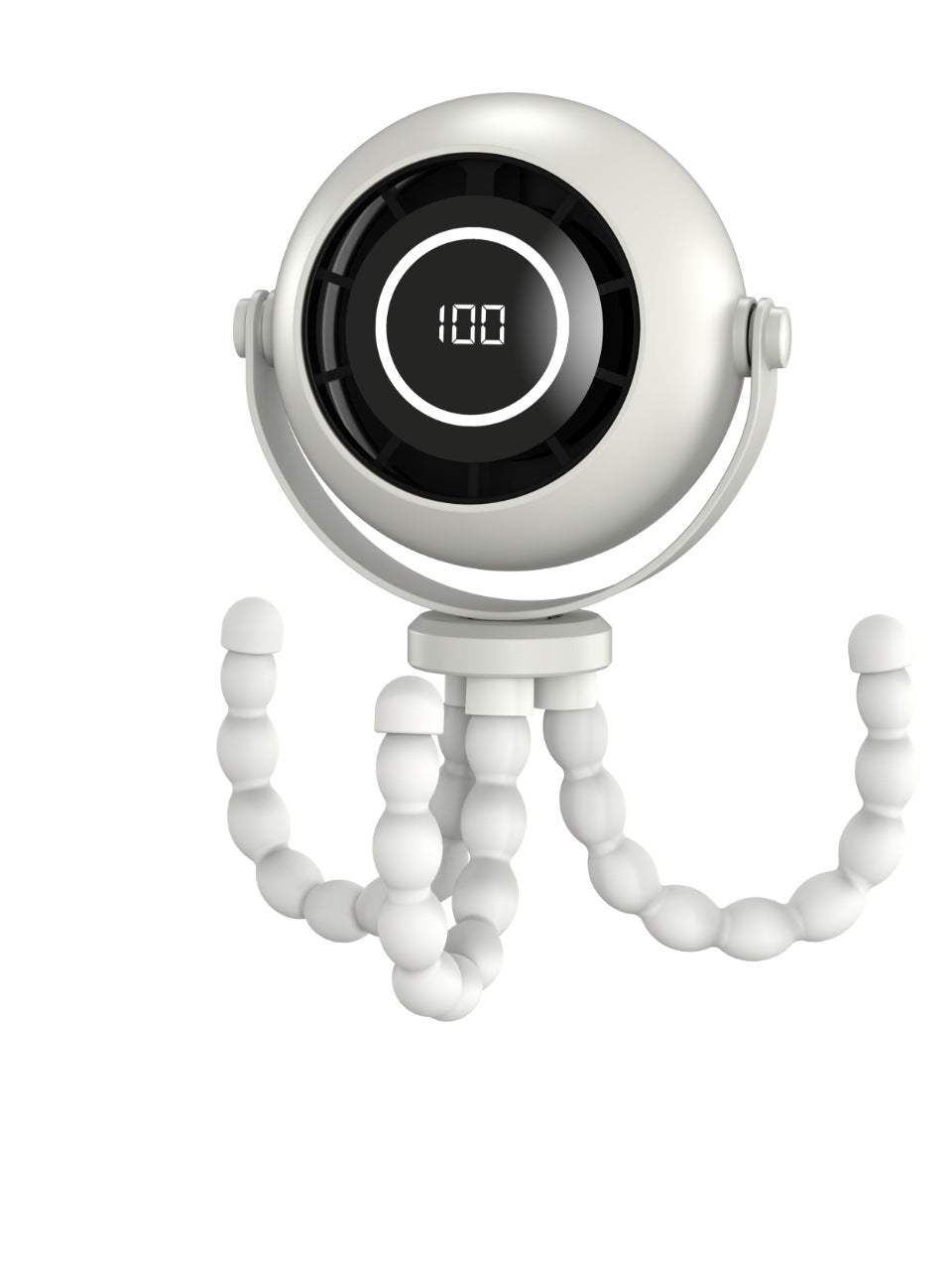 USB Octopus Kinderwagenventilator, Tragbarer Mini Ventilator mit LED-Licht, 5 Geschwindigkeitsstufen und Flexiblem Stativ für Kinderwagen, Schreibtisch & Reisen