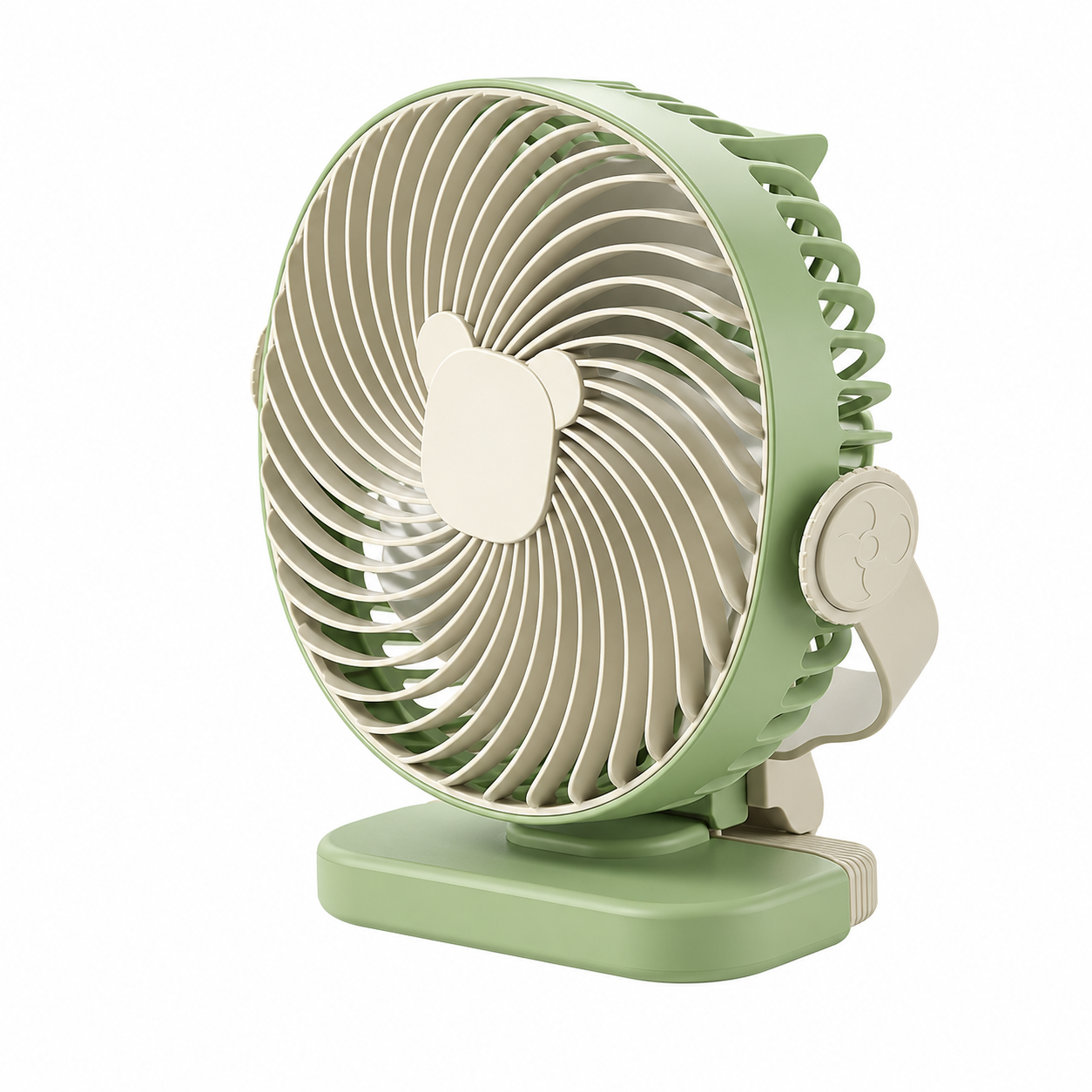 USB Dual-Kopf Schreibtischventilator mit Digitalanzeige, Wiederaufladbarer Vertikalventilator mit 5 Geschwindigkeitsstufen für Zuhause, Büro & Camping