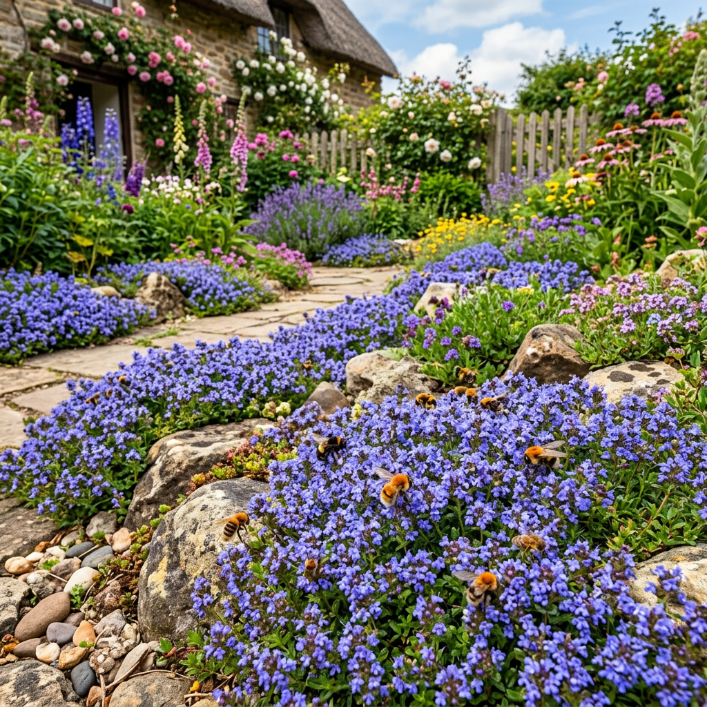 Bio Blauer Kriechthymian Samen – Alte, gentechnikfreie Blumensamen für Bodendecker