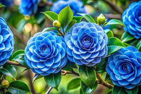 Blau Kamelie Blumensamen zur Aussaat saisonal Dauerblüher Traditionssorte & ohne Gentechnik Samen Hausgarten