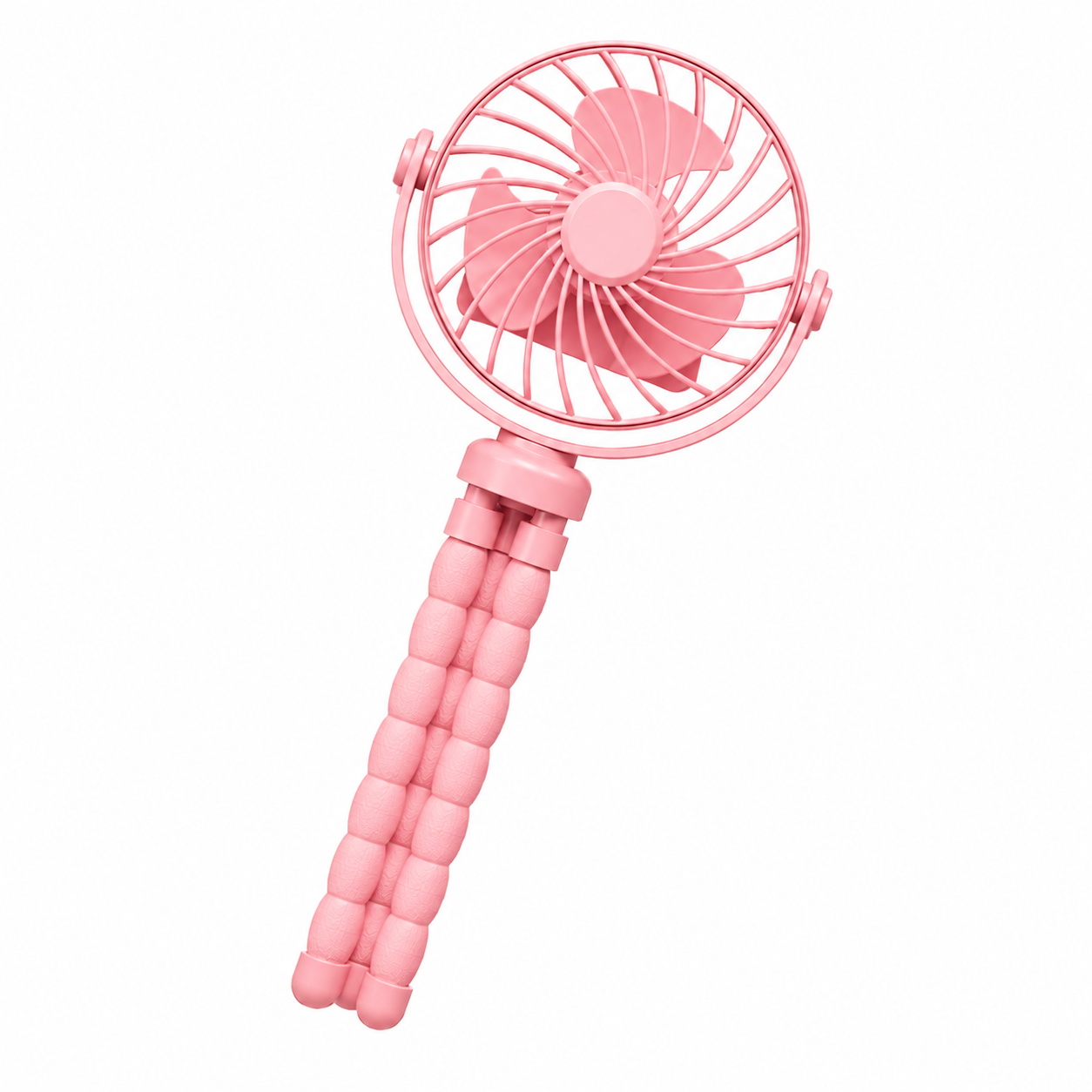 USB Octopus Ventilator für Kinderwagen & Schreibtisch, Tragbarer Mini Ventilator mit Nachtlicht, Handyhalter, 720° Flexarm und 3 Geschwindigkeitsstufen