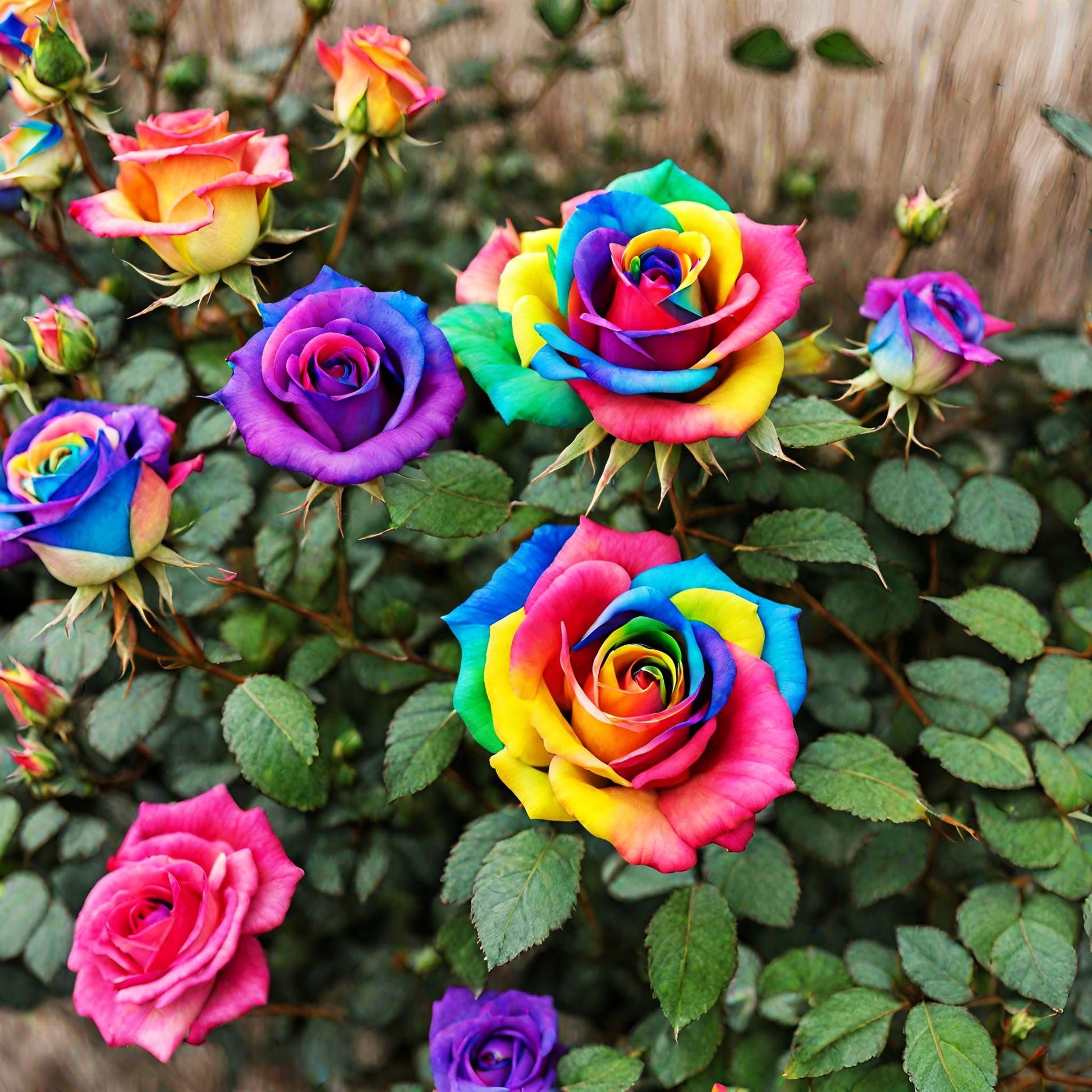 Rainbow Rose Rosa hybrida Samen zur Aussaat Balcony und Landhaus Garten