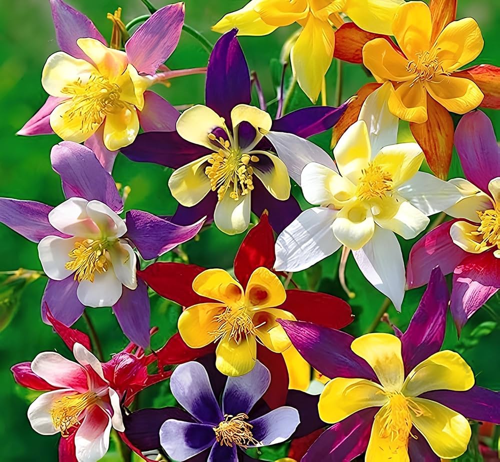 MultiColored Columbine Blumensamen zur Aussaat Wildblume Mischung Traditionssorte & ohne Gentechnik Samen Hausgarten