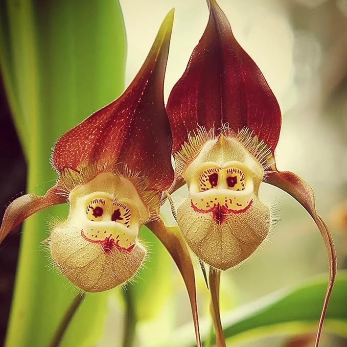 Ornamental braun monkey orchid pflanze
