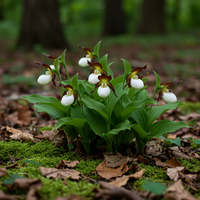 Cypripedium acaule Weiße Frauenschuh-Blume Samen zum Anpflanzen – Traditionelle Sorte, hohe Keimrate