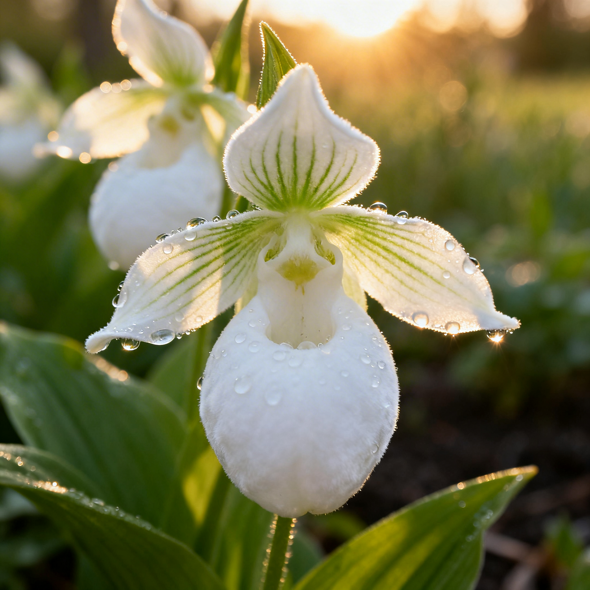 Weiße Frauenschuh-Blume (Cypripedium acaule) Samen – Ideal für Gartenpflanzung, starke Keimleistung