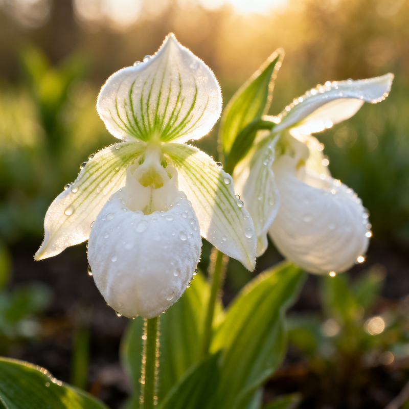 Semillas de flor de zapatilla de dama blanca (Cypripedium acaule) – Ideales para plantar en el jardín, gran capacidad de germinación
