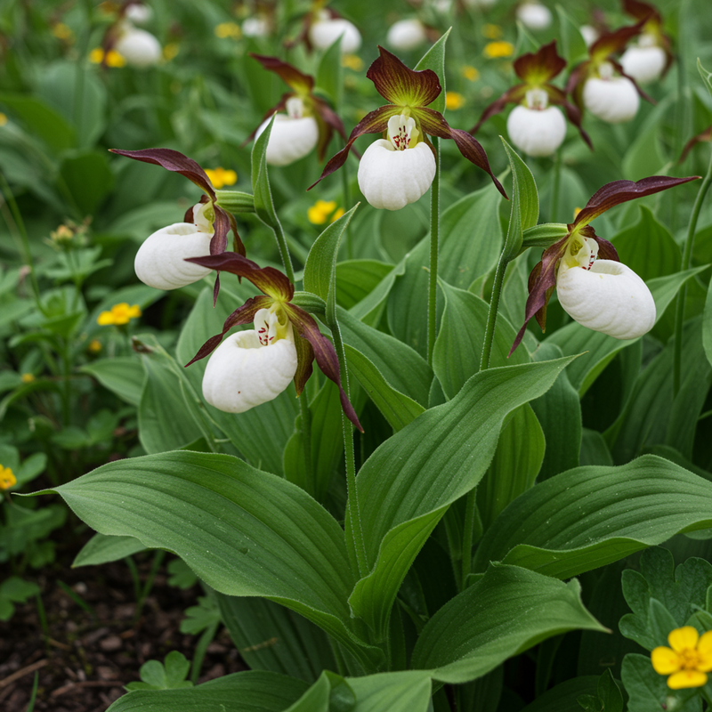 Semillas de flor de zapatilla de dama blanca (Cypripedium acaule) – Para jardín y maceta, alta capacidad de germinación