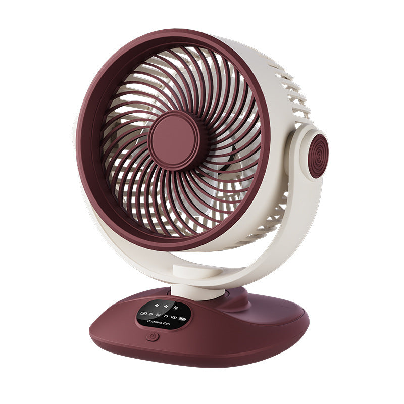 USB Schreibtischventilator in Bordeauxrot und Creme