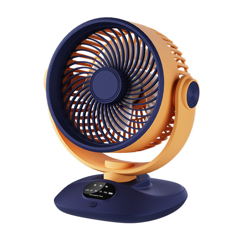 USB Schreibtischventilator in Marineblau und Orange