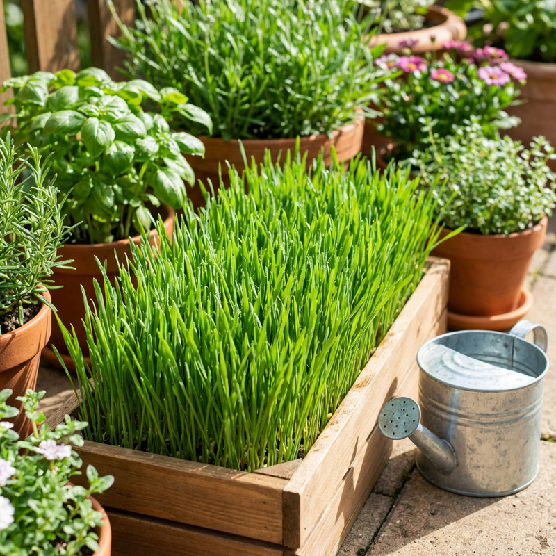 Semillas de microvegetales de hierba de trigo