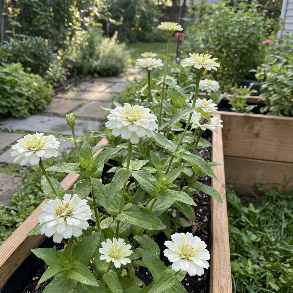 Zinnien Samen Weiss