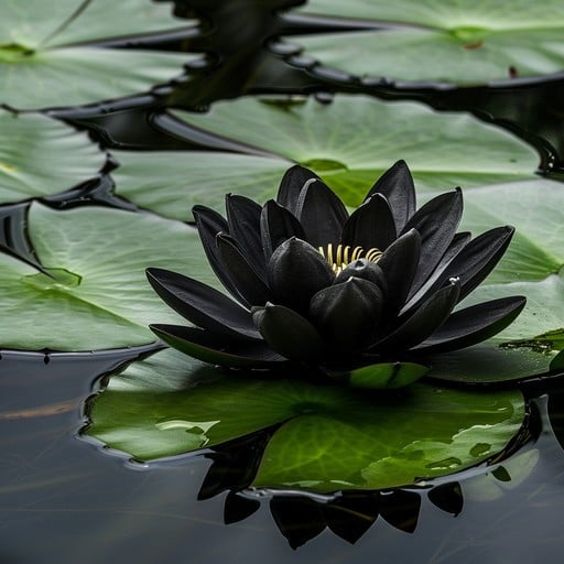 Close-up of dark schwarz lotus petals