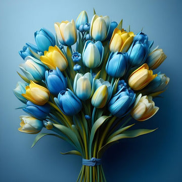 Blau & gelb tulip blume samen for anpflanzung