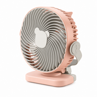 USB Dual-Kopf Schreibtischventilator mit Digitalanzeige, Wiederaufladbarer Vertikalventilator mit 5 Geschwindigkeitsstufen für Zuhause, Büro & Camping