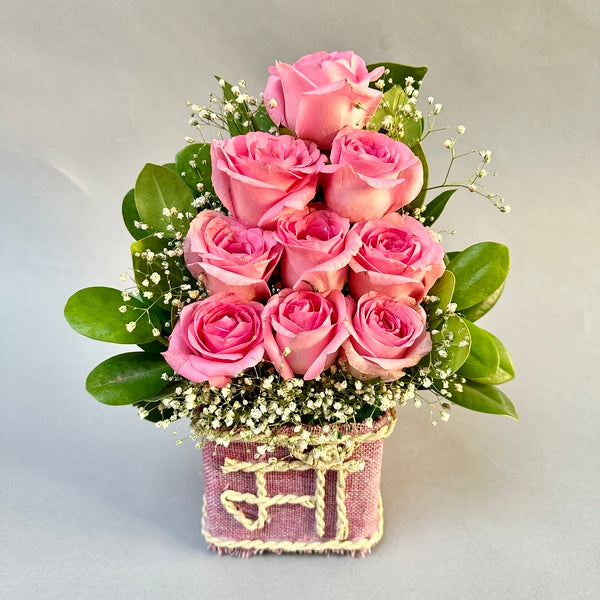 Mixed elegant rose colors in bloom