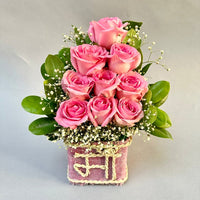 Mixed elegant rose colors in bloom