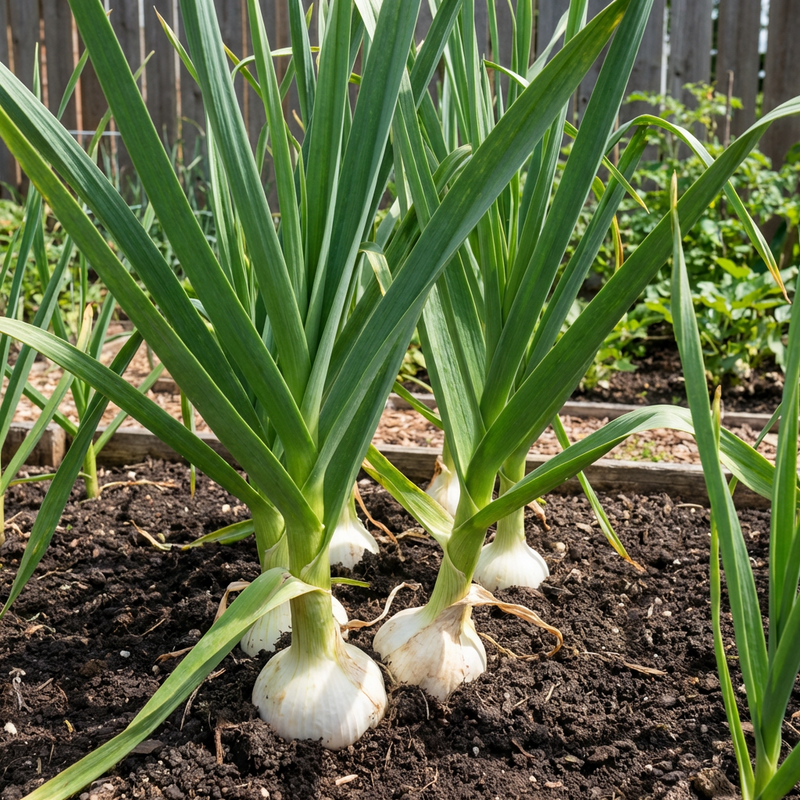 Semi di bulbo bianco di aglio elefante Allium ampeloprasum var. ampeloprasum