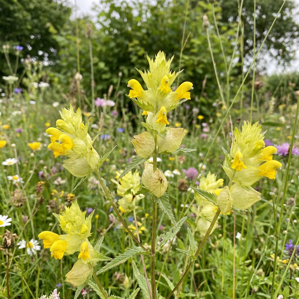 Gelb Rattle Blumensamen zur Aussaat – Traditionssorte – ohne Gentechnik – Keimung Wildblume Samen Meadows & Bestäuber Gärten