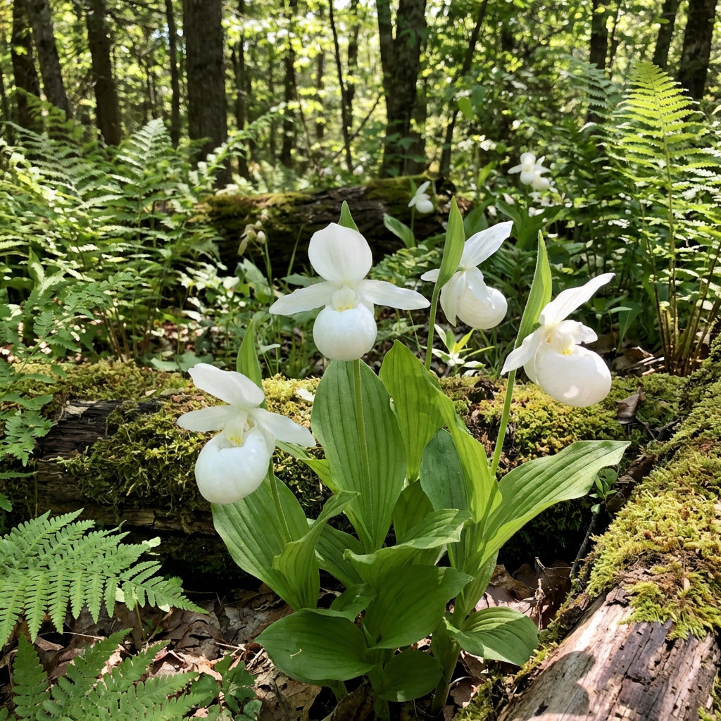 Weiß Lady’s Slipper Blumensamen (Cypripedium acaule) – Woodland Orchidee Sorte