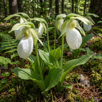Weiß Lady’s Slipper Blumensamen – selten Woodland Orchidee elegant Frühling Blüten