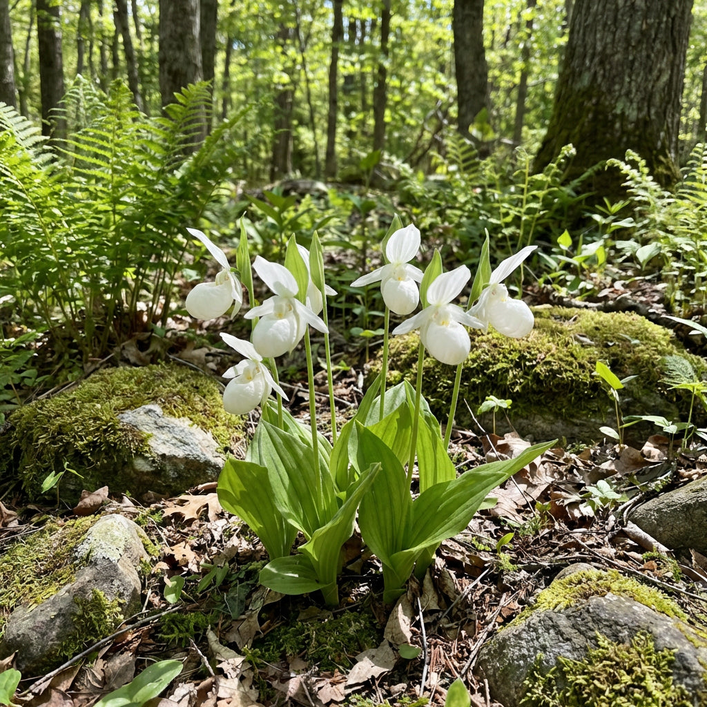 Cypripedium acaule Weiß Lady’s Slipper Blumensamen zur Aussaat – Traditionssorte – ohne Gentechnik – Keimung Samen