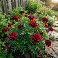 Tagetes erecta dunkel Rot Studentenblume Blumensamen Hausgarten Beds und Rabatten