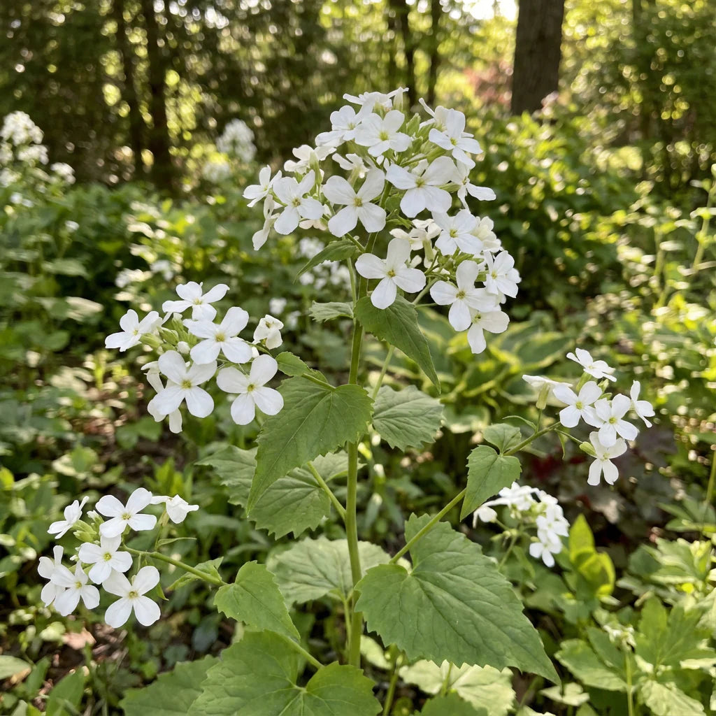 Weiß Lunaria Biennis Blumensamen zur Aussaat – Halbschatten verträglich – Traditionssorte & ohne Gentechnik Samen Hausgarten