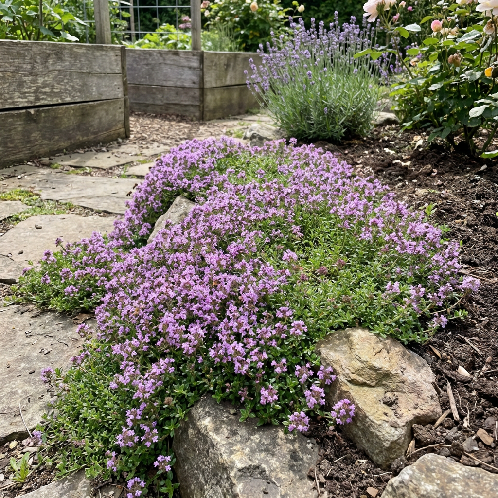 Lila Creeping Thyme Blumensamen Garten Bodendecker duftend Blüten