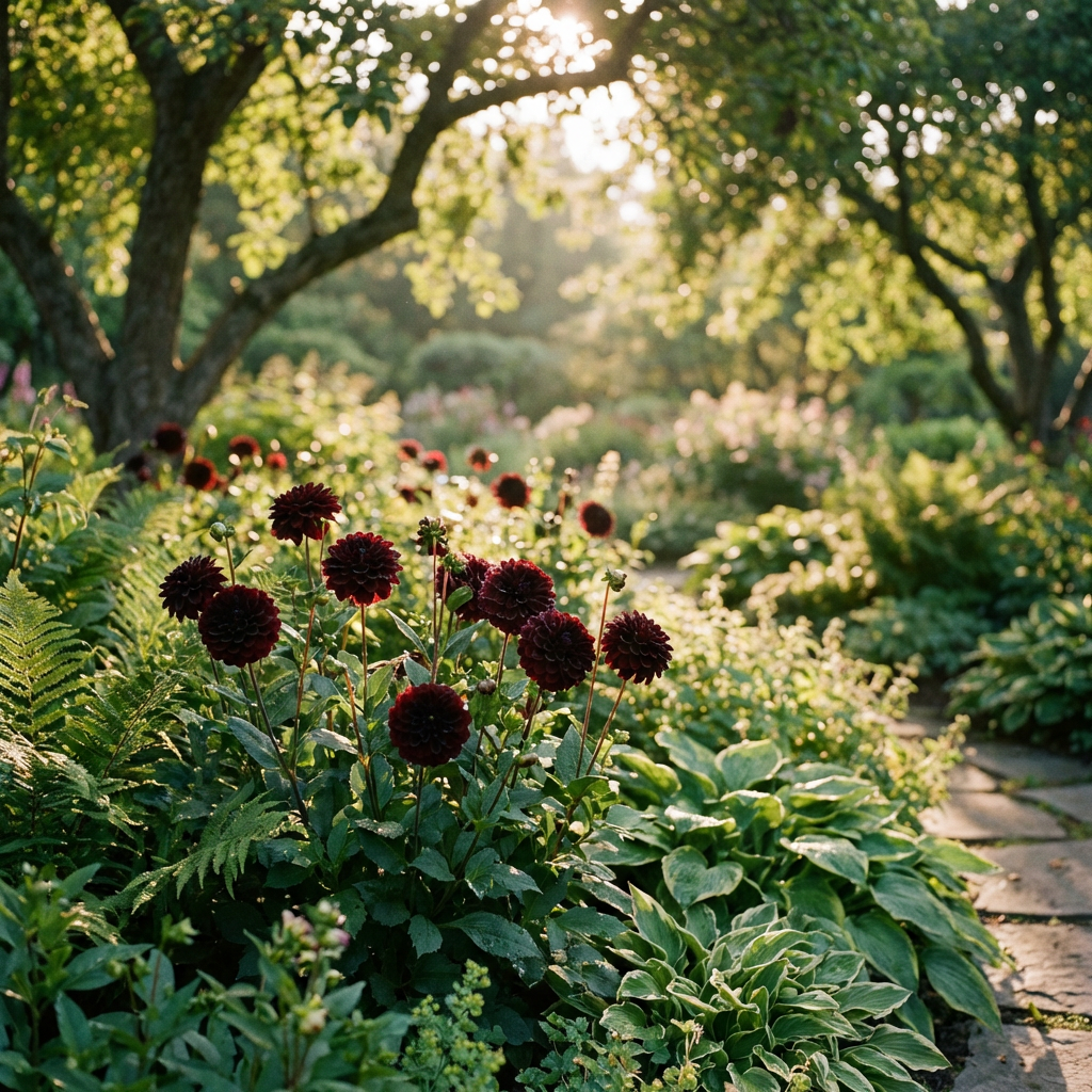 Schwarze Pompon-Dahlien Samen – Zierblumen für den Gartenanbau