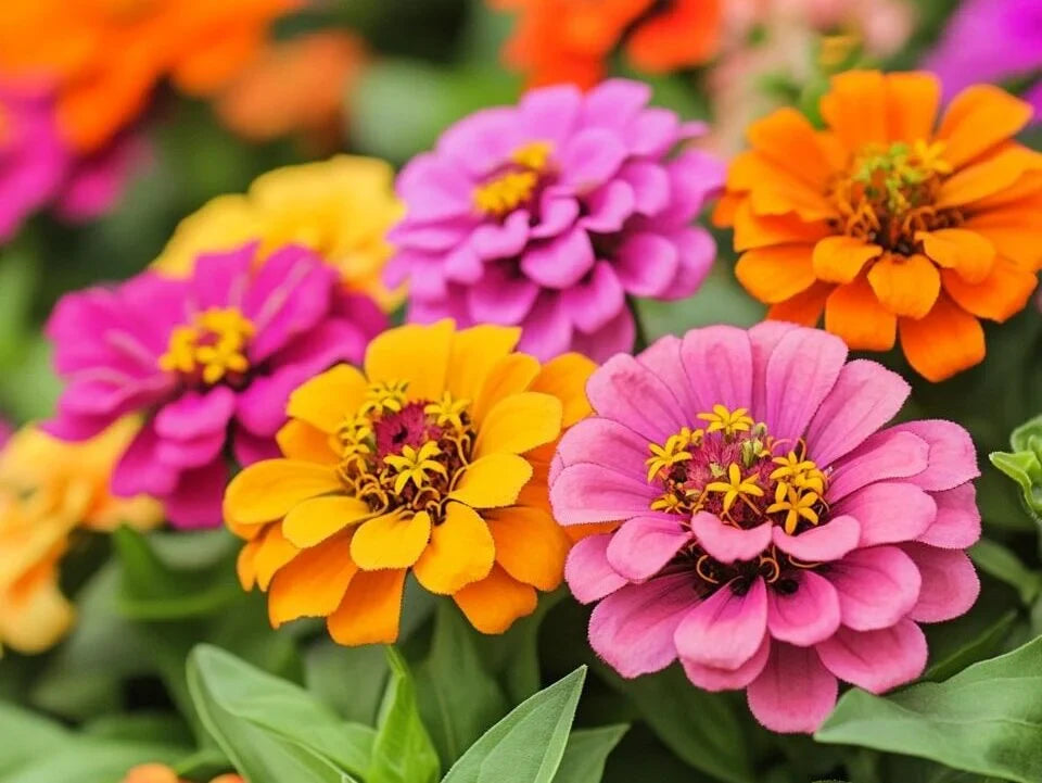 Rich braun rot zinnia blumen in garten borders