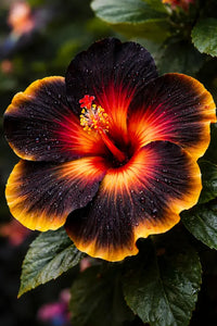 Schwarz Orange Hibiskus Blumensamen zur Aussaat Bestäuber freundlich Traditionssorte & ohne Gentechnik Samen Hausgarten