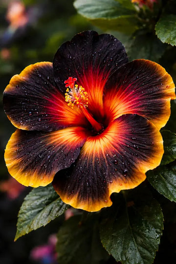 Schwarz Orange Hibiskus Blumensamen zur Aussaat Bestäuber freundlich Traditionssorte & ohne Gentechnik Samen Hausgarten